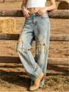 Vintage Wash Wide Leg Jeans