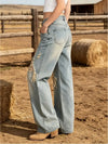 Vintage Wash Wide Leg Jeans