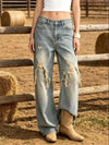 Vintage Wash Wide Leg Jeans