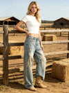 Vintage Wash Wide Leg Jeans