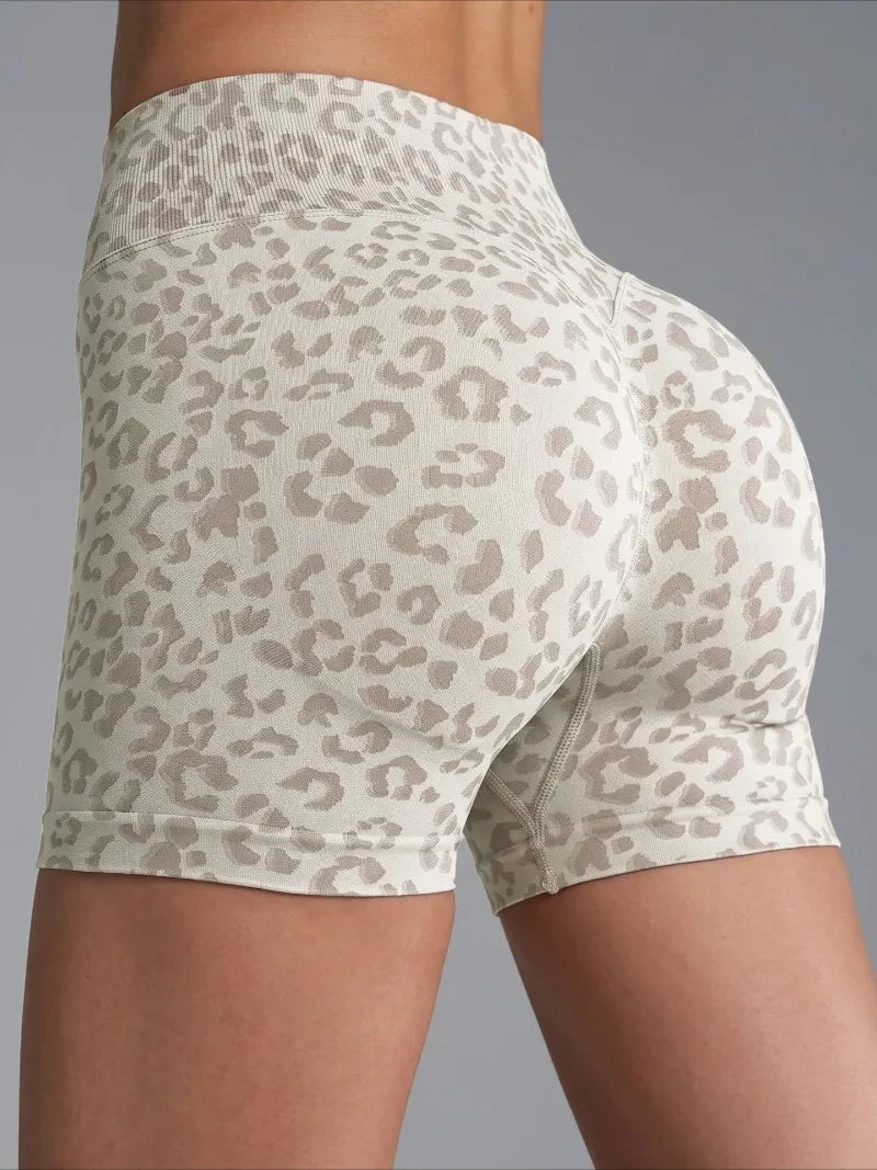 Leopard Print High Waist Shorts