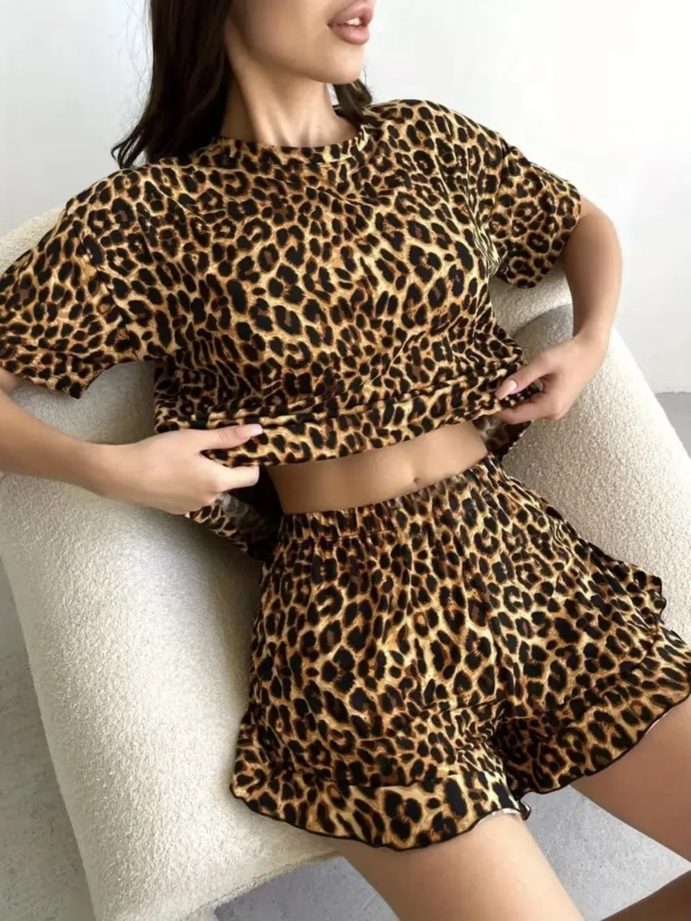 Leopard Print Pajama Set