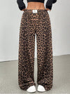 Leopard Print Wide Leg Trousers