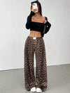 Leopard Print Wide Leg Trousers