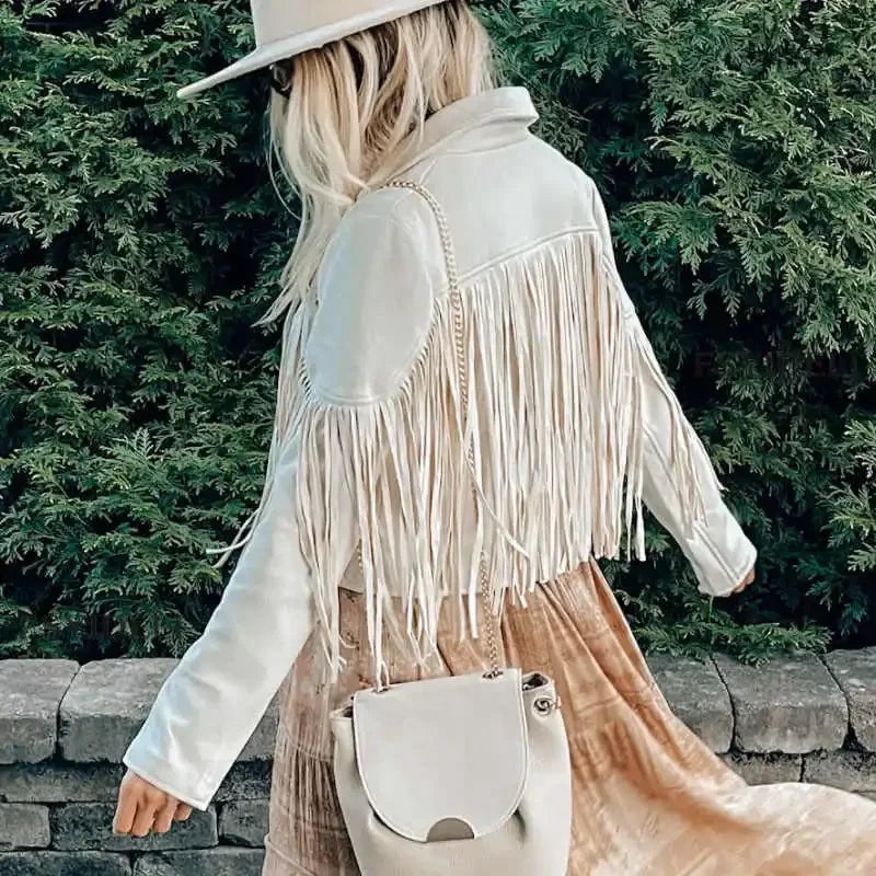 Fringe Cropped Boho Jacket