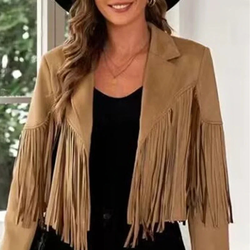 Fringe Cropped Boho Jacket