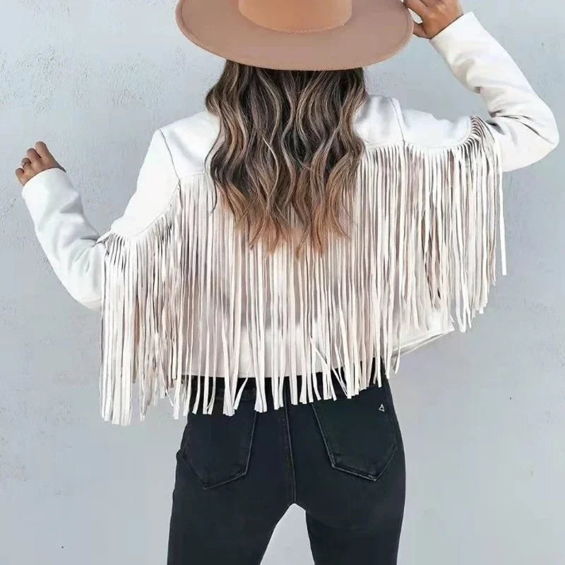 Fringe Cropped Boho Jacket