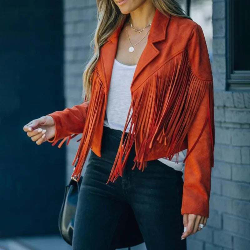 Fringe Cropped Boho Jacket