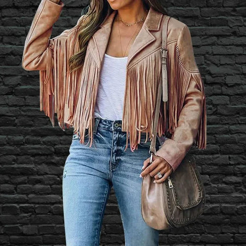 Fringe Cropped Boho Jacket