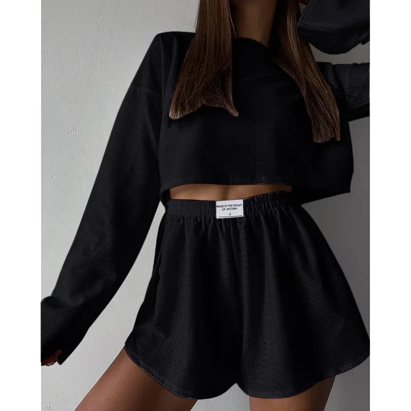 Pointelle Knit Loungewear Set